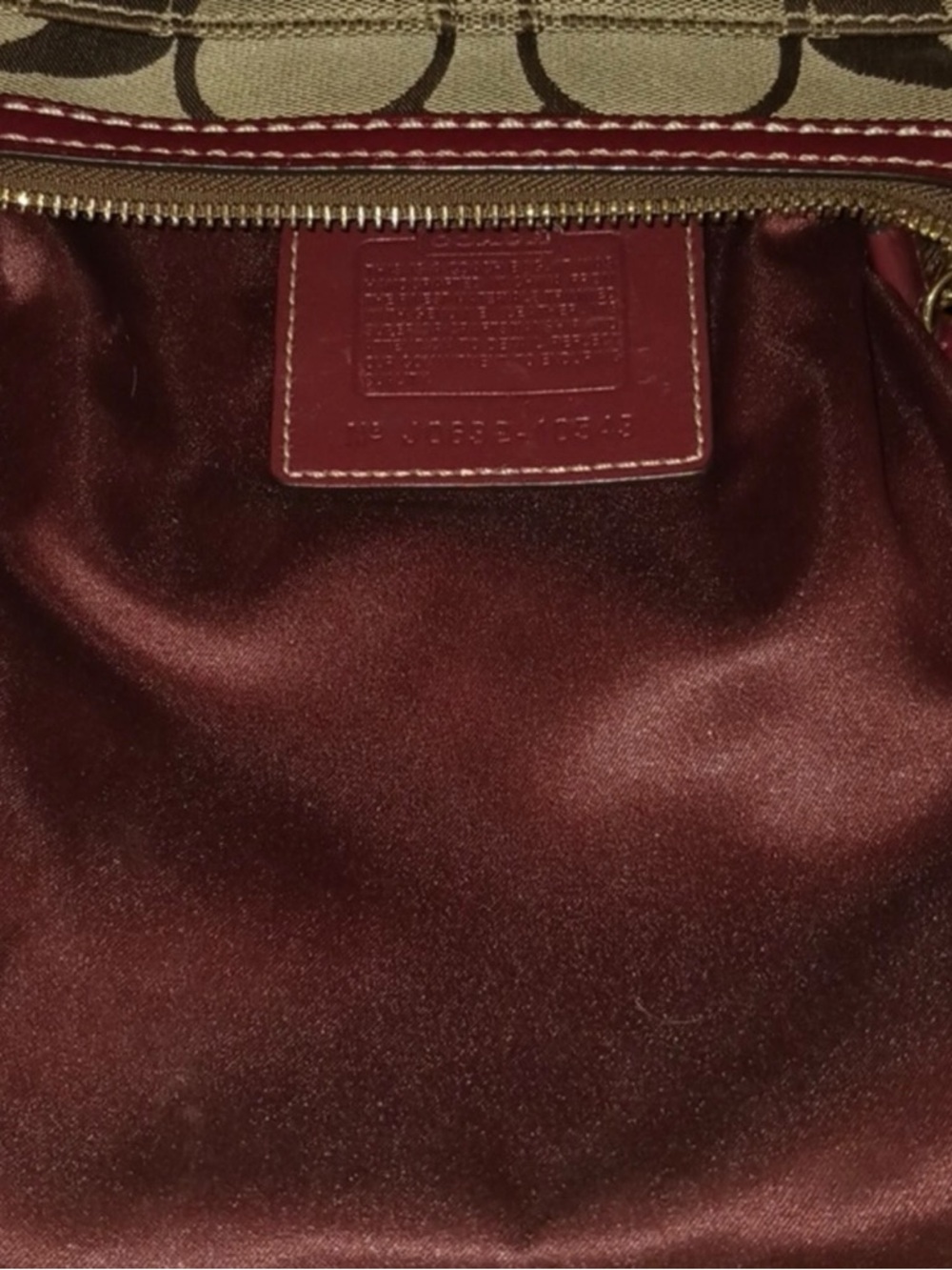 Coach Y2K Signature Stripe Swingpack Crossbody Khaki Brown Red Canvas Leather - Picture 7 of 9
